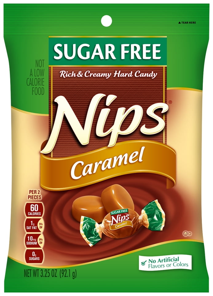 Nips SugarFree Caramel Hard Candy, 3.25 Oz.