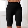 thumbnail image 6 of adviicd Women's High Waisted Yoga Capris with Pockets, Tummy Control Non See Through Workout Athletic Running Capri Leggings Biker Shorts (Black, S), 6 of 6