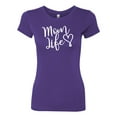 thumbnail image 2 of Mom Life Best Mom Mother's Day Gift Blessed Family Kids | Womens Mother's Day Slim Fit Junior Tee, Purple Rush, Small, 2 of 4