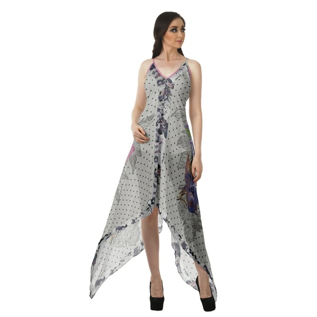 Moomaya Robe Bohème Imprimée Dos Nu Été Col en V Dos Nu Robes Femmes