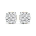 thumbnail image 2 of FB Jewels 10kt Yellow Gold Mens Round Diamond Cluster Earrings 1/5 Cttw, 2 of 2