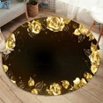 thumbnail image 1 of Tapis de sol rond à motif Rose doré antidérapant, à la mode, pour la maison, pour la chambre d'enfants, pour le salon4120cm diameter zhangyuxiang unisex, 1 of 2