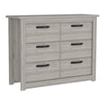 thumbnail image 4 of Xukmct 6 Drawer Dresser for Living Room, Wood Cabinet with Metal Handle, Light Gray, 4 of 8