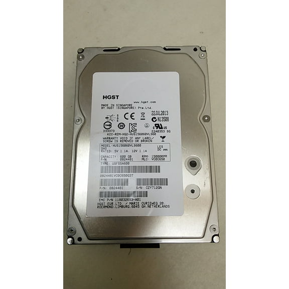 Pre-Owned HGST EMC HUS156060VLS600 CLAR600 600 GB 3.5 in SAS 2 Enterprise HDD (Good)