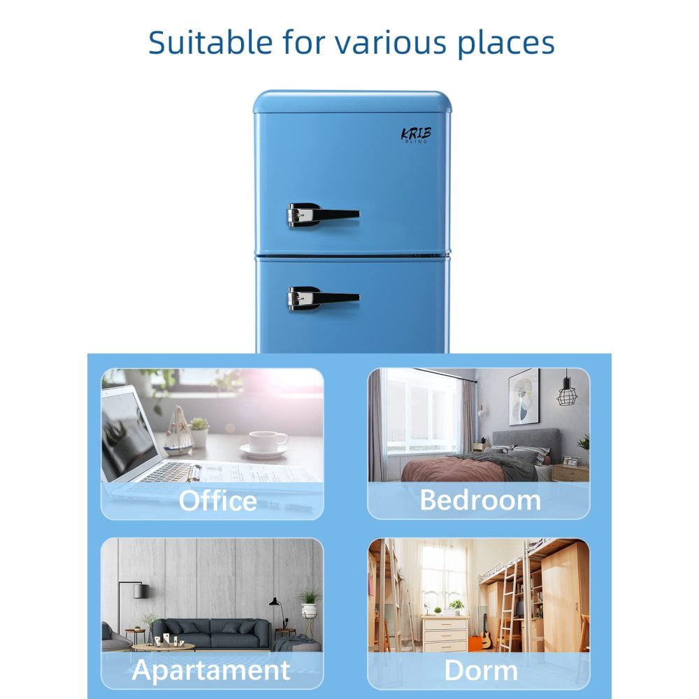 3.5 Cu. Ft Mini Fridge with Freezer - 2-Door Compact Refrigerator with 7-Level Thermostat for Kitchen/Dorm