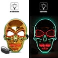 thumbnail image 4 of Halloween LED Mask Purge Masks with Lighten EL Wires Scary Light Up Cosplay Costume Mask Battery-operated Glowing Creepy Skull Mask Gold, 4 of 8