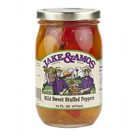 - Jake & Amos Mild Sweet Stuffed Peppers 16 oz. Jar (2 Jars)
