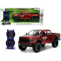 Jada Toys Just Trucks 1:24 2011 Ford SVT Raptor Die-cast Car Red with Tire Rack, Toys for Kids and Adults