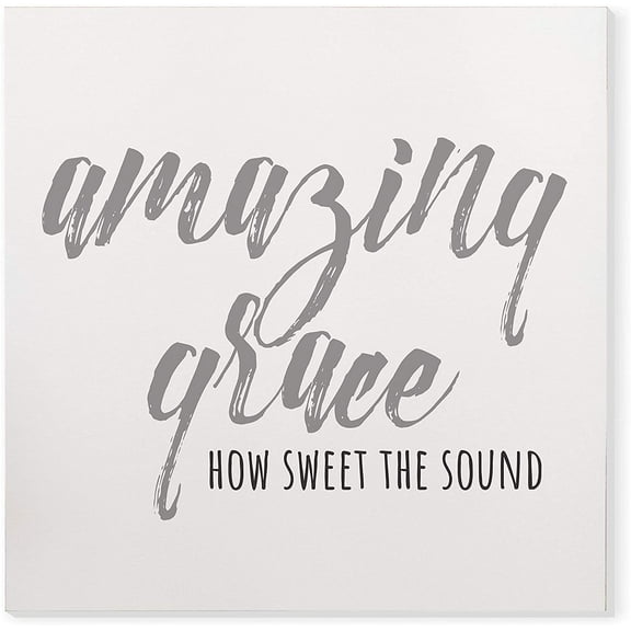 Amazing Grace Script Wood Sign 12x12