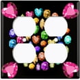thumbnail image 3 of Metal Light Switch Plate Cover Colorful Multi-Shaped Gemstone Circle DIA005, 3 of 13