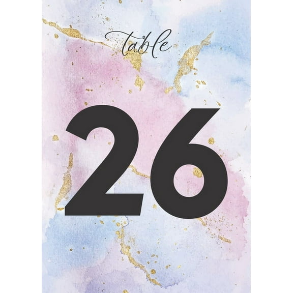 Watercolor Wedding Table Number Cardss 1-100 Double Sided For Reception Event Party Baby Shower Birthday 4x6
