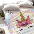 thumbnail image 2 of Unicorn Blanket Unicorn Gifts for Girls Teens Women Birthday Unicorn Gifts Rainbow Unicorn Throw Blanket Smiling Soft Blanket Unicorn Bedroom Decor Girls Blanket for Couch Bed Travel, 50\\, 2 of 6