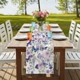 thumbnail image 4 of Table Runners 72 Inches Long Dress Scarves, Pink Flowers Farmhouse Kitchen/Dining Table Runner, Coffee Tablerunners, Spring Floral Purple Butterflies Watercolor 18x72 Inch, 4 of 9