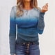 thumbnail image 2 of Moda mujer casual manga larga impreso o-cuello botón blusa camiseta damas tops Pompotops gfhjh16867, 2 of 3