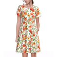 thumbnail image 1 of Vsdgher Fruits Peach2 pour Femmes Été 2025 Décontracté Robes Midi Maxi Légères Manches Courtes Col Rond Robe de Plage, 1 of 6