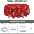 thumbnail image 6 of Christmas Red Tablecloth, Winter Snowflake Round Tablecloth 60 Inch, Xmas Table Cloth for Rustic Farmhouse Kitchen Decor, Wipeable Polyester Fabric Table Cover for Holiday, 6 of 8