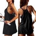 thumbnail image 6 of Tanming Women's Womens Athletic Sleeveless Mini Dress with Built-in Shorts V Neck Spaghetti Strap Short Tennis Dress with Pockets, 6 of 10