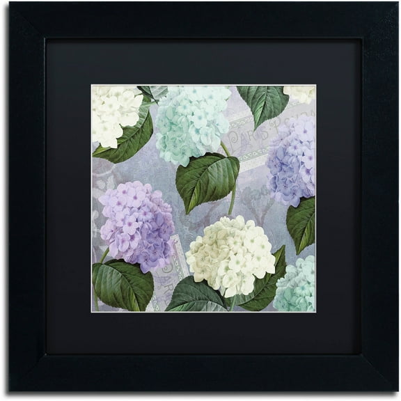 Trademark Fine Art "Hortensia Lavenders" Canvas Art by Color Bakery Black Matte, Black Frame
