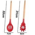 thumbnail image 2 of Los utensilios de cocina 2pcs fijaron en la manija de madera redonda, apto para lavavajillas sin BPA resistente al calor antiadherente, 2 of 5
