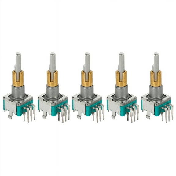 5X EC11EBB24C03 Dual Encoder with Switch 30 Positioning Number 15 Pulse Point Handle 25mm