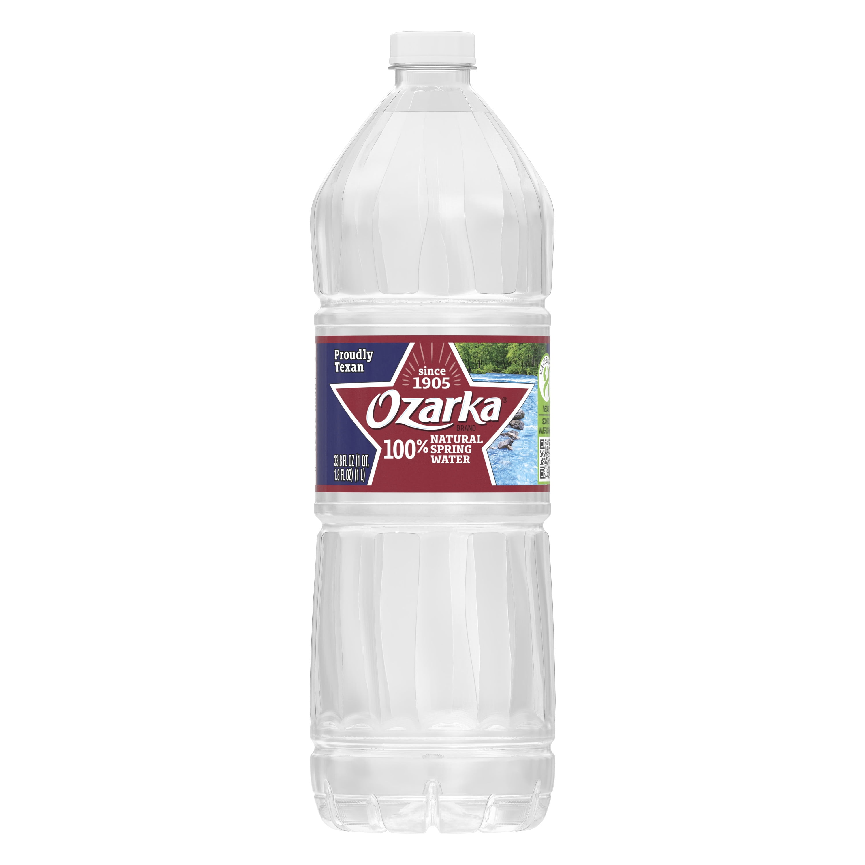 OZARKA Brand 100 Natural Spring Water, 33.8ounce plastic bottle