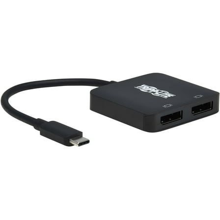 Tripp Lite U444-2DP-MST4K6 USB-C Adapter, Dual Display, Black, Black