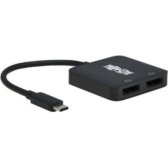 Tripp Lite U444-2DP-MST4K6 USB-C Adapter, Dual Display, Black, Black