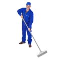 thumbnail image 2 of Brosse de sol double face en plastique pour salle de bain, carrelage, garage, blanc et gris, 2 of 4