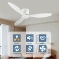thumbnail image 6 of Tower Fan 52" Flush Mount white Ceiling Fan without light, 3 Reversible Blades, with 6 Speeds Reversible DC Motor,Low Profile Ceiling Fan with no light for Living Room Kitchen Bedroom,Box Fan, 6 of 9