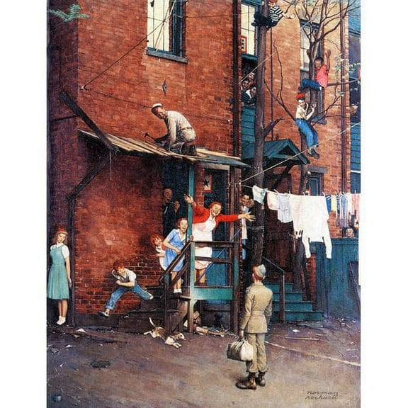 Marmont Hill "Homecoming G.I." by Norman Rockwell Painting Print on Canvas