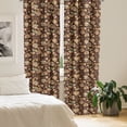 thumbnail image 2 of Ambesonne Paisley Window Curtains, Earthy Tone Blossoms Motifs, Each 28" W x 84" L, Brown Salmon Seafoam, 2 of 3