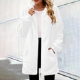 thumbnail image 2 of Lcziwo Warm Fleece Coats for Women Zip Up Cuffed Long Sleeve Hooded Jackets Fuzzy Cozy Winter Loose Long Outerwear with Pockets White,XXL, 2 of 9