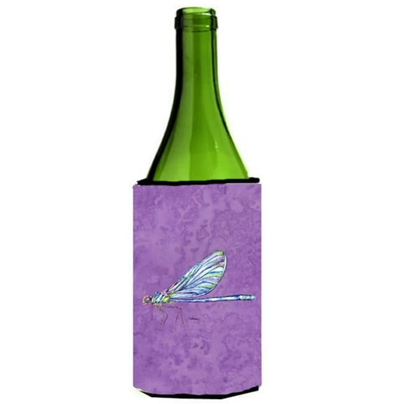 Dragonfly On Purple Wine bottle sleeve Hugger - 24 oz.