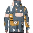 thumbnail image 6 of Bingfone Llama And Cactus Men'S Drawstring Hoodie Long Sleeve Pocket Sweatshirts-X-Large, 6 of 9