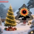 thumbnail image 3 of Vibrant Metal Hanging Christmas Tree Wind Spinner - Geometric Design with Concentric Rings Perfect for Garden Decor, 3 of 7