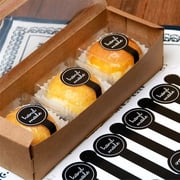 Handmade Stickers 100 Pcs/pack Black Long Adhesive Decal for Small Business Package Bakery Cake Gift Decor Supplies