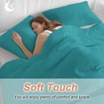 thumbnail image 4 of 3 Piece Teal Duvet Cover Set California King, Microfiber Comforter/Quilt Cover with Corner Ties and 2 Pillowcases, Turquoise Pure Teal All Season Soft Bedding with Zipper Closure, 4 of 8