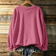 thumbnail image 5 of VBVC Women's Corduroy Crew Neck Sweatshirt , Ladies' Loose Fit Long Sleeve Pullover , Casual Fall Winter Tops For Women, S-2XL, 5 of 8