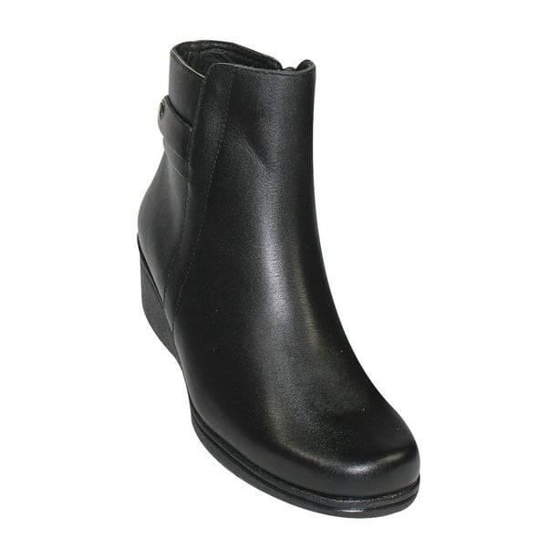 BOTIN CASUAL TACON GIUSTO MUJER NEGRO PIEL 12221 LEON 12221p