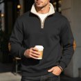 thumbnail image 2 of NOLDARES Mens Fleece Sweatshirt Quarter Zip Long Sleeve Shirts Men Fashion Cowboy 1/4 Zipper Y2k Hoodies,Black,4XL, 2 of 8