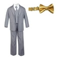 thumbnail image 2 of 6pc Baby Toddler Boy Teen Formal Party Suit w/ Satin Bow tie Medium Gray Sm-20, 2 of 4
