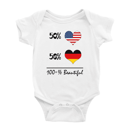 

50% German + 50% American = 100+% Beautiful Funny Baby Clothing Bodysuits For Boy Girl