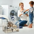 thumbnail image 6 of Laundry Basket, Detachable Laundry Hamper Multipurpose Storage Basket Organizer, Dirty Clothes Hamper Wires Dirty Clothes Hamper for Home Kitchen Bathroom（White）, 6 of 6