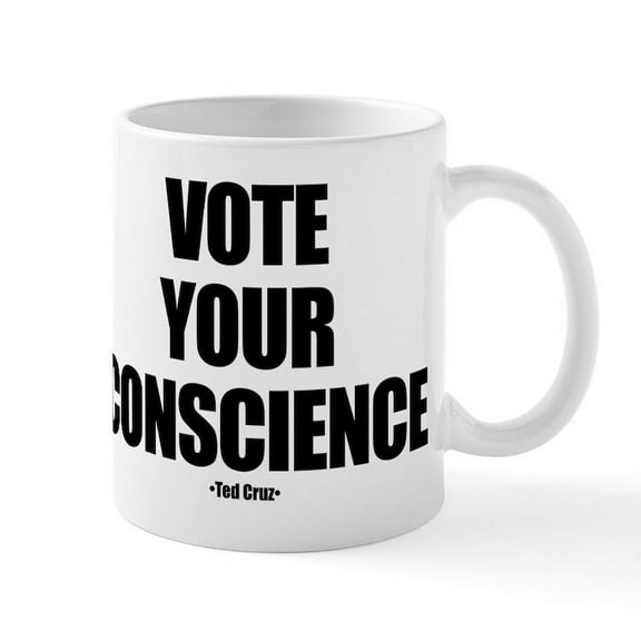 CafePress - Vote Your Conscience Mugs - 11 oz Ceramic Mug - Novelty Coffee Tea Cup