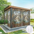 thumbnail image 4 of 1 Panel Outdoor Curtains for Patio Waterproof 54"x84", Vintage Cranes Weatherproof Privacy Outsides Curtains, Country Retro Chic Glass Flower Textured Grommet Thermal Drapes for Cabana Porch Pergola, 4 of 8