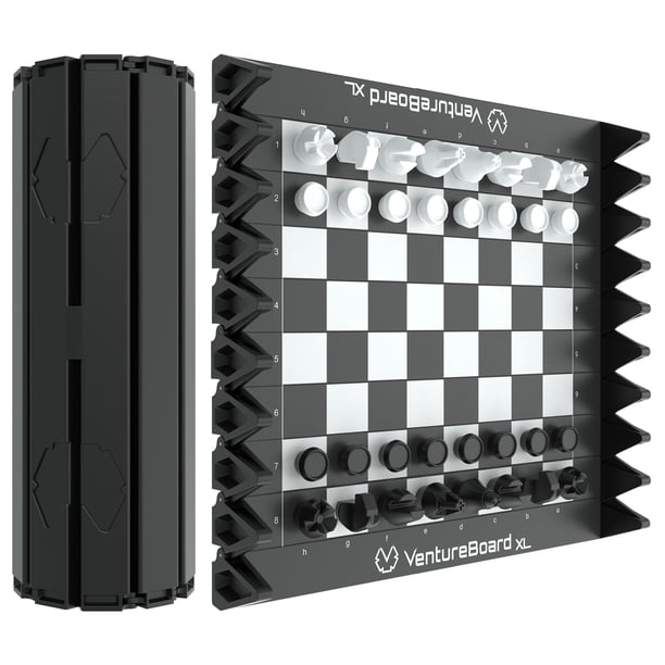 Juego de ajedrez VentureBoard XL, tamaño completo, 25 cm, magnético con tablero