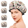 thumbnail image 7 of Shower Caps,Chihuahua and Pioneer Flower Waterproof Shower Cap for Women 4 Pieces,Double Reusable Hair Cover for Shower PEVA Elastic Stretch Hem, 7 of 7