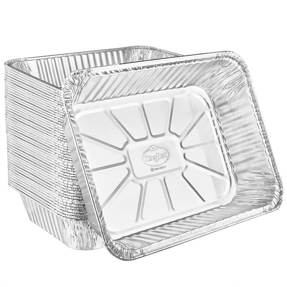 Nicole Fantini's Disposable Heavy Duty 14.2"X10.63"X 2.94" Aluminum Giant Lasagna Baking Pan Use it to Roast Turkey, Chiken: QTY 200