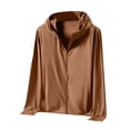 thumbnail image 2 of Frostluinai Fishing Sun Hoodie Women Full Zip Long Sleeve Sun Protection Jacket Solid Lightweight Beach Raglan Shirts Breathable Tops, 2 of 6