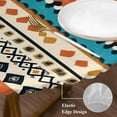 thumbnail image 4 of Bohemian Patterns Round Fitted Table Cover Orange Seamless Stitching Waterproof Table Cloth with Elastic Edge Wipeable Tablecloth for Picnic Camping Party Fits 55"-60" Diameter, 4 of 8